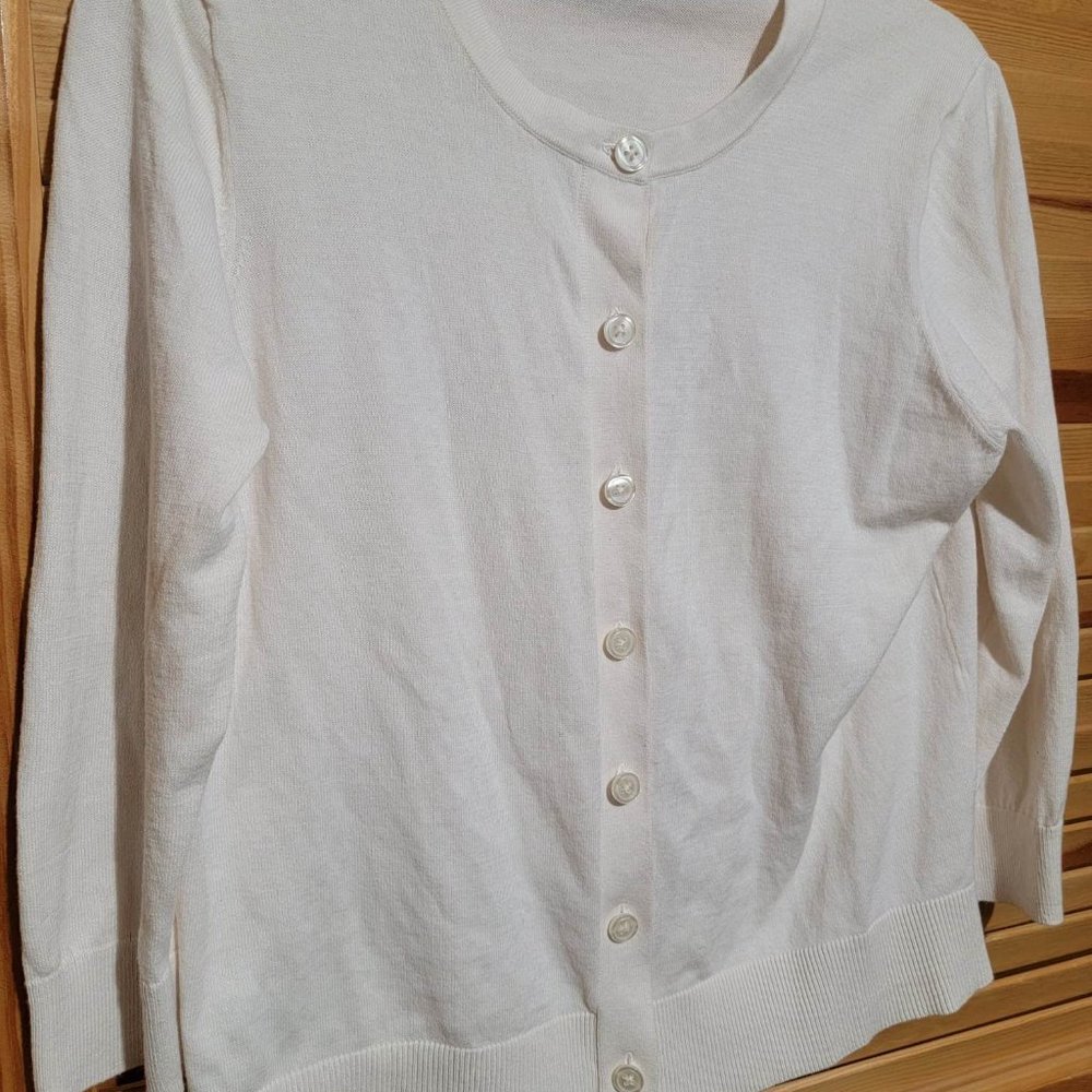 LOFT Button-up Cream Cardigan